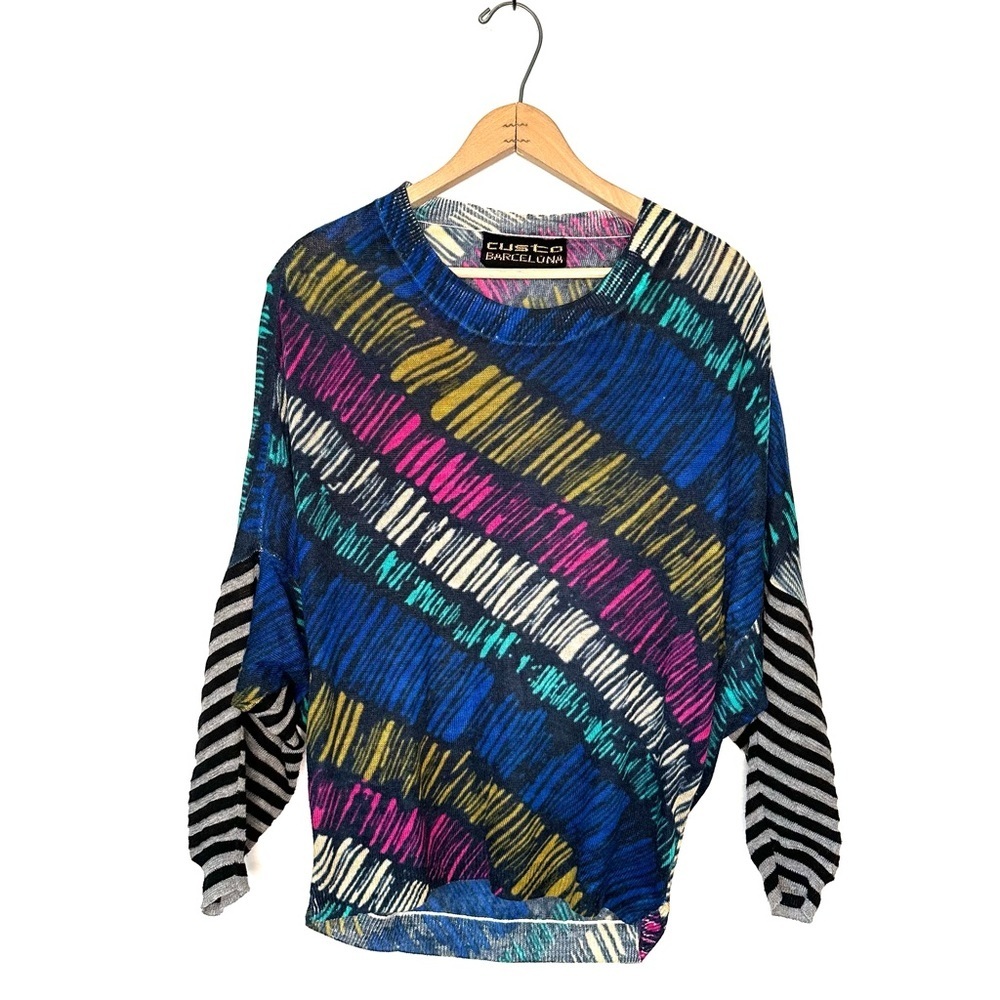 Custo Barcelona Multi Color Dolman Sleeve Sweater Size XS